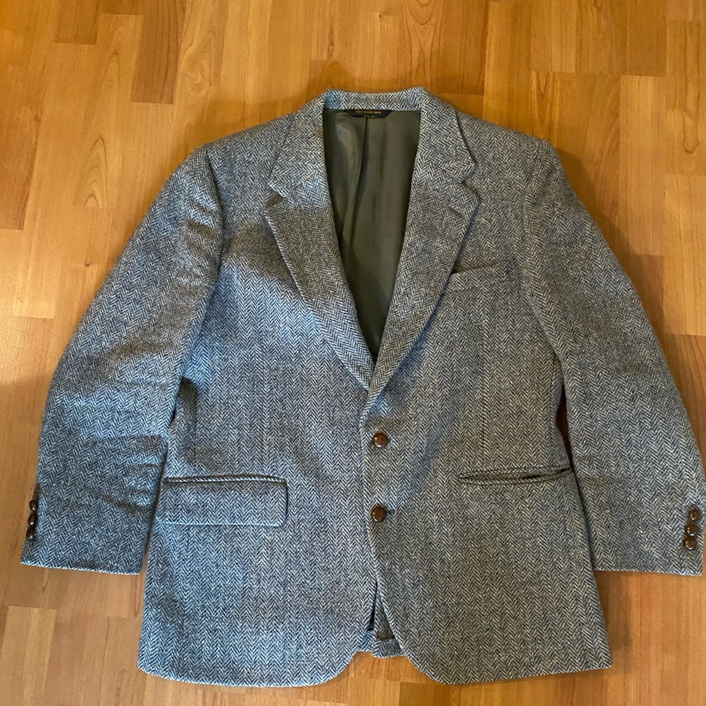 Gray Herringbone Men's Harris Tweed Blazer